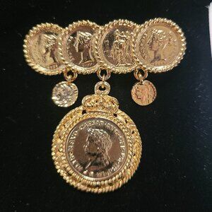 Pin with coins